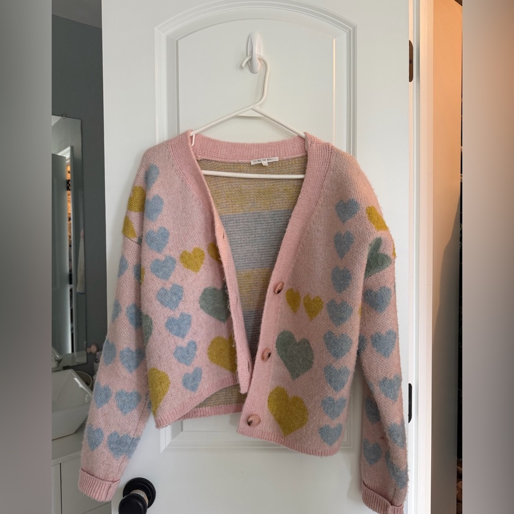 Free the Roses Multicolor Heart Cardigan - Picture 4 of 6